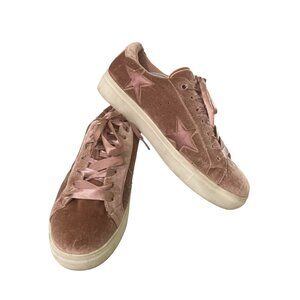 Madden Girl Starstrk Womens Size 11 Pink Velvet Star Detail Lace-Up Sneakers